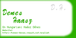denes haasz business card